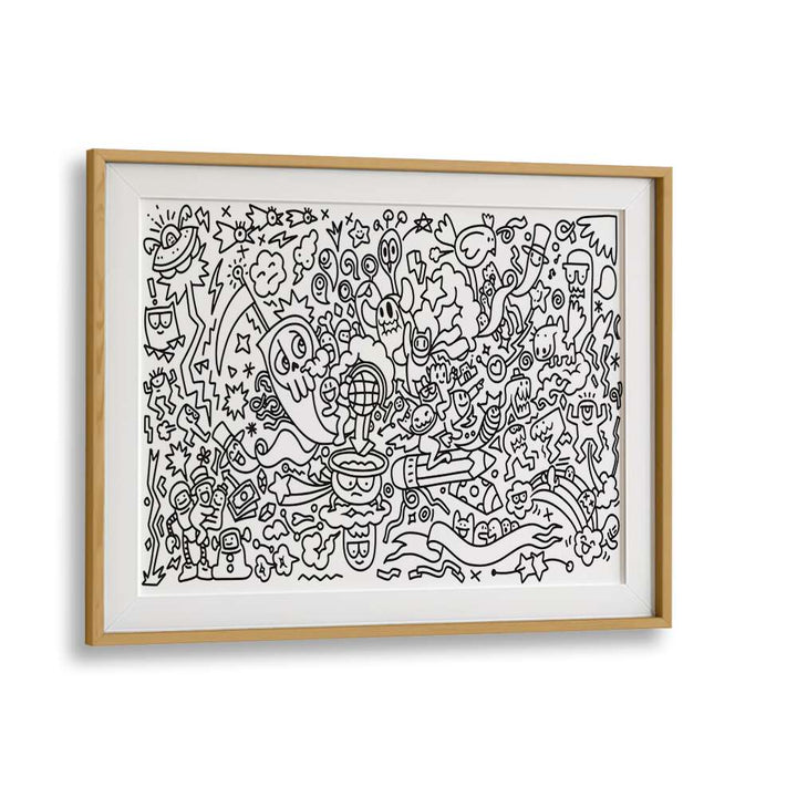 FRANTIC FABLES B&W , DOODLE ART PAINTINGS