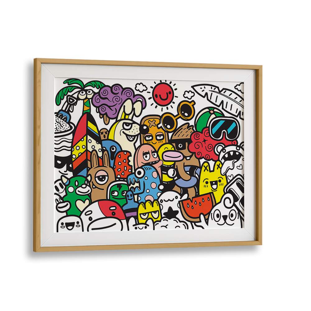Bright and whimsical A DAY AT THE BEACH, DOODLE ART PAINTINGS bring joy and fun to your living space.