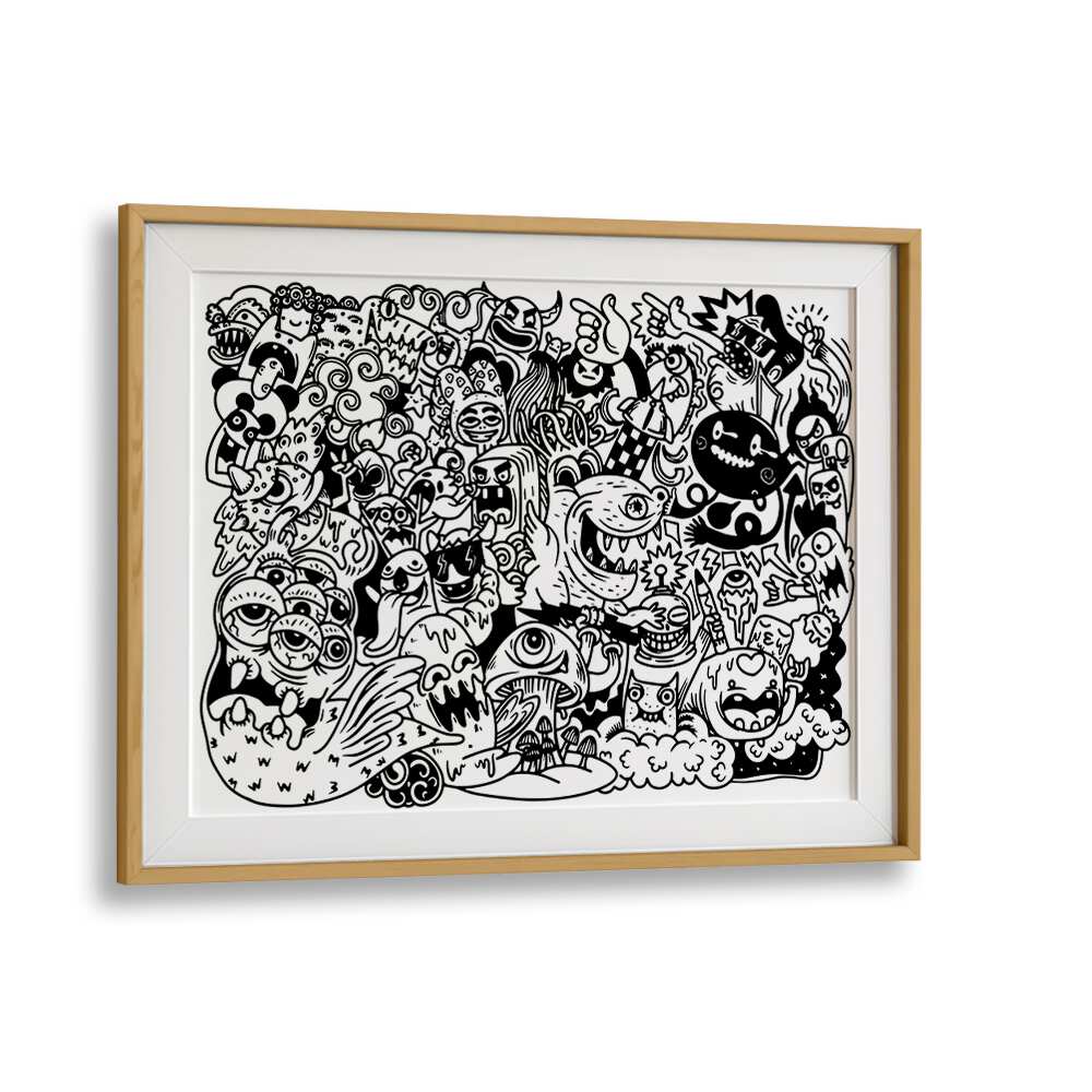 MONSTER MAYHEM , DOODLE ART PAINTINGS