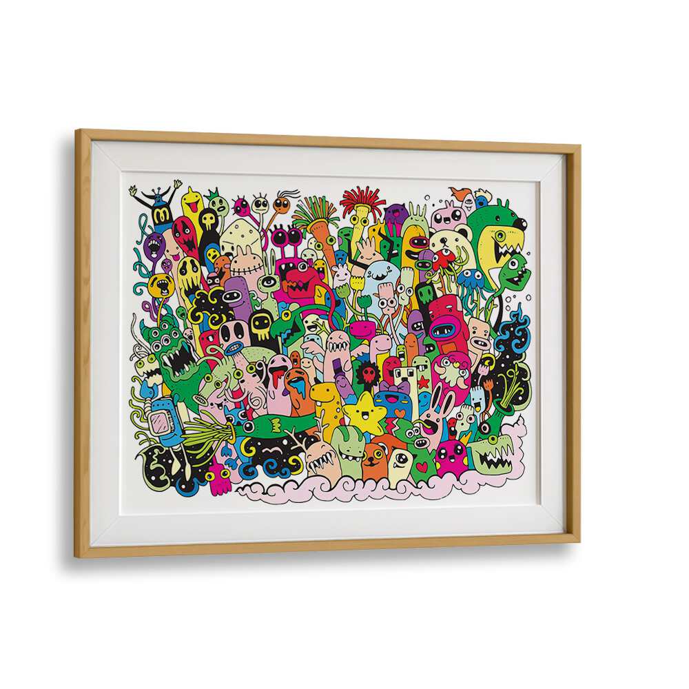 MONSTER FUN , DOODLE ART PAINTINGS