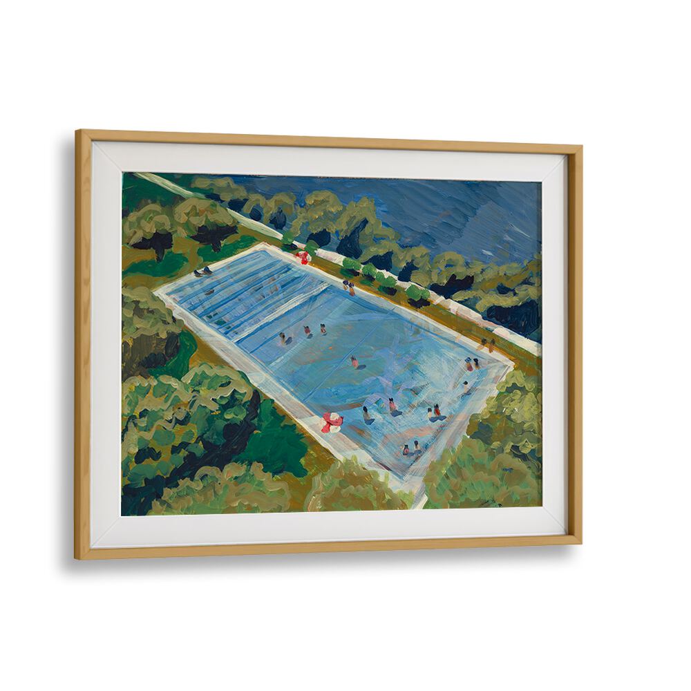 Vibrant AUSTIN DEEP SWIMMING POOL , LANDSCAPE PAINTINGS showcasing serene pool scenes to elevate your space.