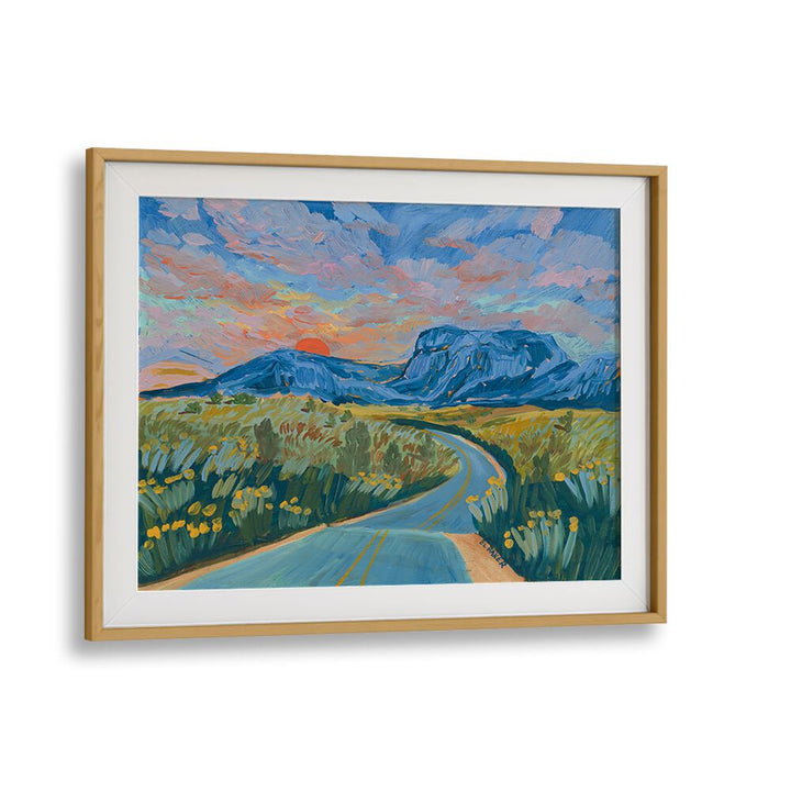Breathtaking BLUE MOUNTAIN HIGHWAY, LANDSCAPE PAINTINGS showcasing vibrant skies and majestic mountains. Perfect for decor.