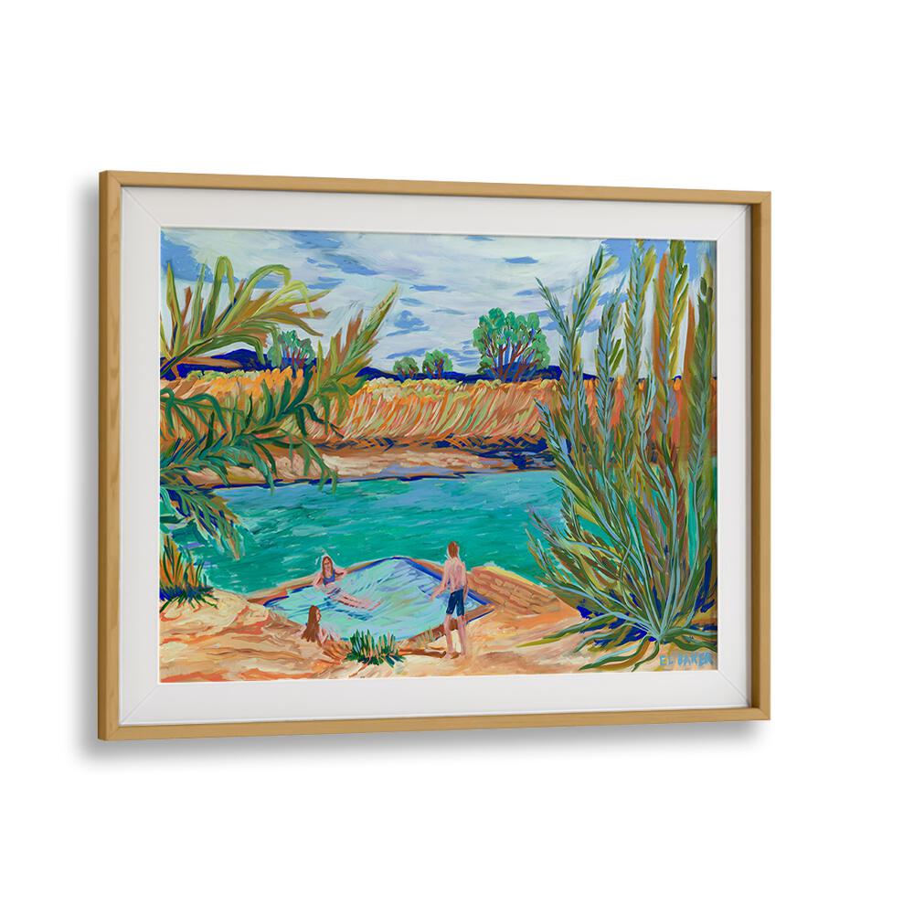 Bright and serene WATERSIDE , LANDSCAPE PAINTINGS showcasing a tranquil river scene, perfect for enhancing living spaces.