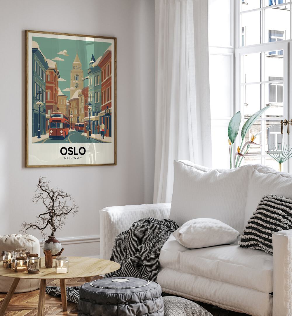 oslo-norway I travel posters Artwork II placed on a Wall