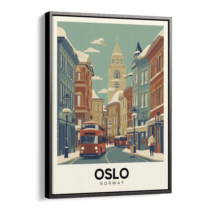 oslo-norway I travel posters in Black Floater Frame