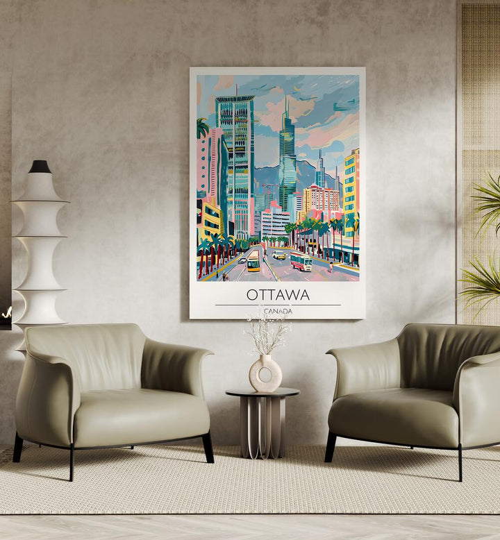 ottawa-canada travel posters Artwork II placed on a Wall