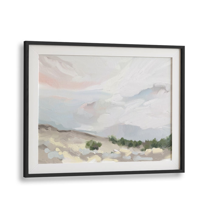 Elegant 'Over the Dunes' landscape paintings in a sleek black frame, showcasing nature's serene beauty.