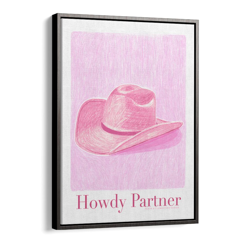 Stylish PAC HOWDY PARTNER, FASHION POSTERS featuring a pink cowboy hat, perfect for modern home decor.