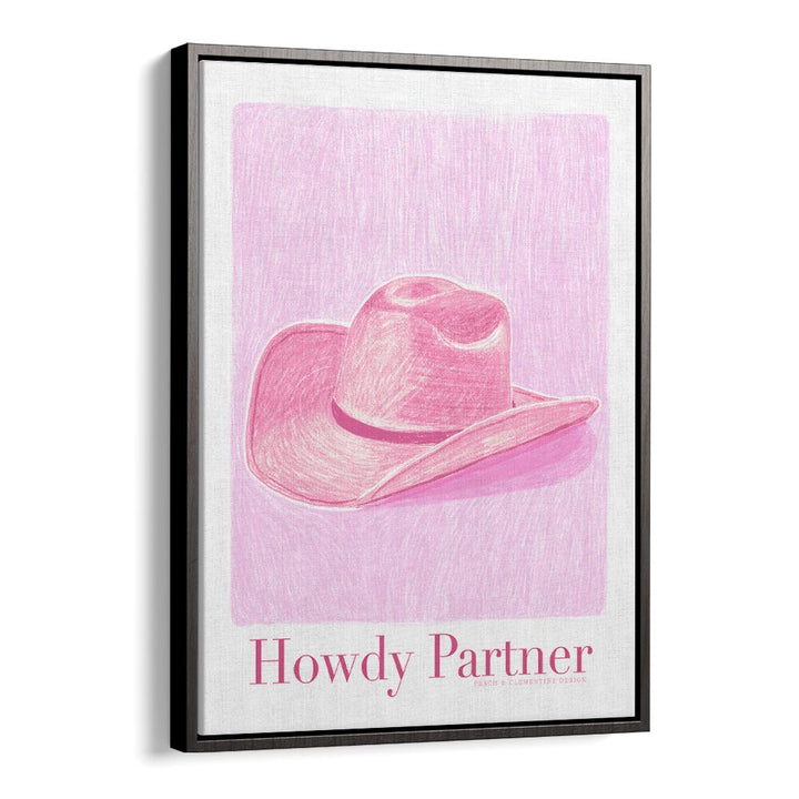 Stylish PAC HOWDY PARTNER, FASHION POSTERS featuring a pink cowboy hat, perfect for modern home decor.