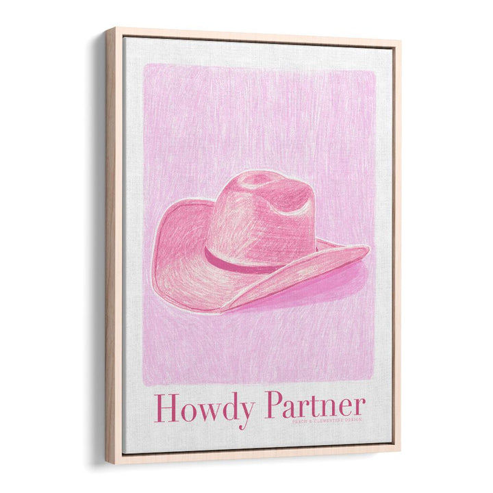 Stylish PAC HOWDY PARTNER, FASHION POSTERS featuring a pink cowboy hat, perfect for modern decor enthusiasts.