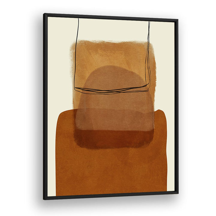 Modern abstract art piece, PAINTED LINES DESATUR I, framed in black, perfect for any collection or décor.