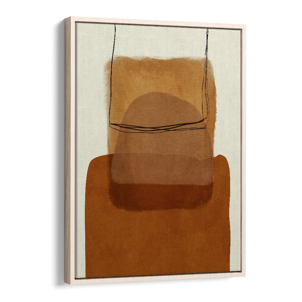 Stunning PAINTED LINES DESATUR I, ABSTRACT PAINTINGS by Ana Rut Bre in an elegant oak wood floater frame.