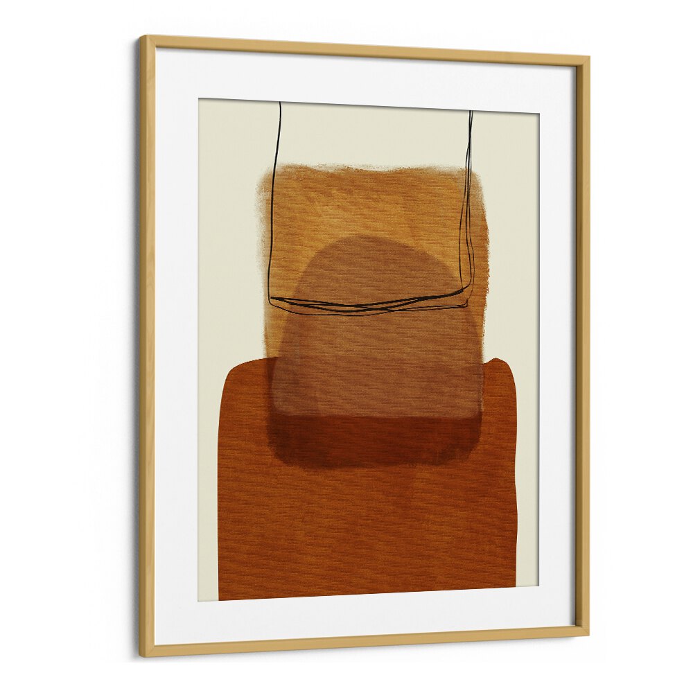 Elegant PAINTED LINES DESATUR I, ABSTRACT PAINTINGS in an oak wood frame, perfect for enhancing any art collection.