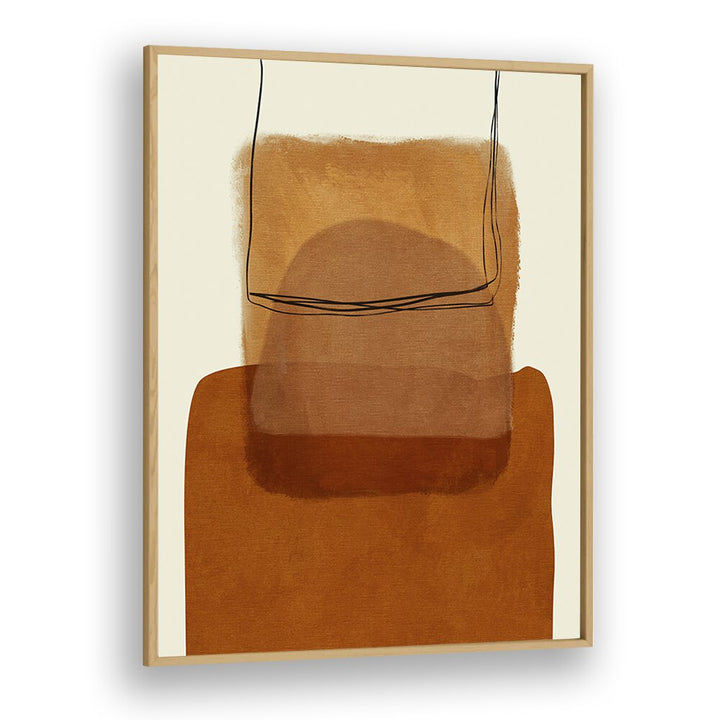 Abstract painting "PAINTED LINES DESATUR I" by Ana Rut Bre in a sleek oak frame, perfect for art lovers.
