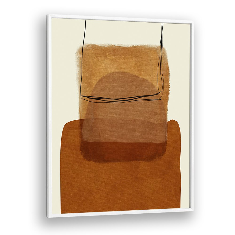 Stunning PAINTED LINES DESATUR I, ABSTRACT PAINTINGS by Ana Rut Bre in a white frame, perfect for modern decor.