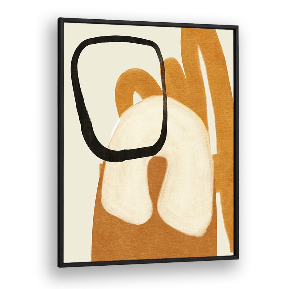 Stunning PAINTED LINES DESATUR II KOPIE, ABSTRACT PAINTINGS by Ana Rut Bre in a sleek black frame, perfect for any space.