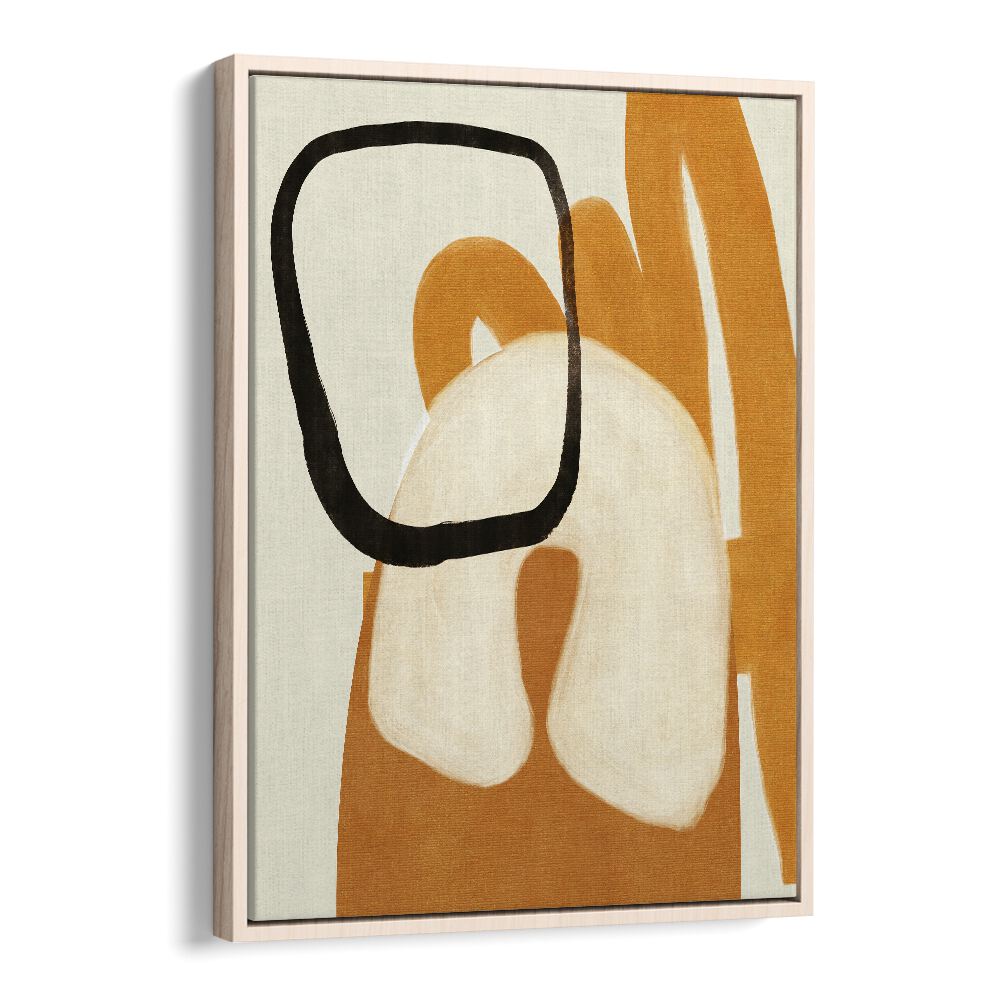 Stunning PAINTED LINES DESATUR II KOPIE, ABSTRACT PAINTINGS by Ana Rut Bre in an elegant oak wood floater frame.