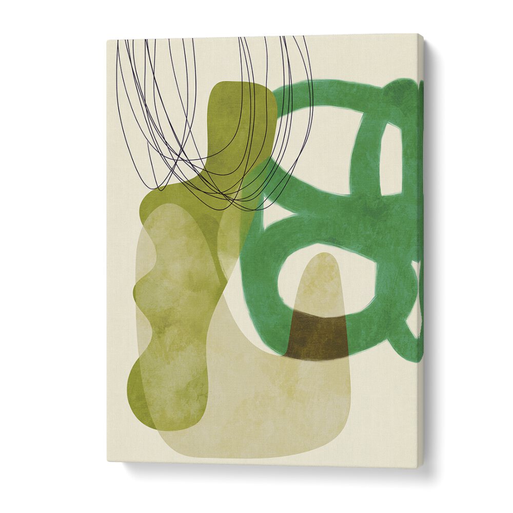 Modern abstract art featuring LINES GREEN TAN KOPIE, showcasing vibrant colors by Ana Rut Bre. Perfect for art lovers.