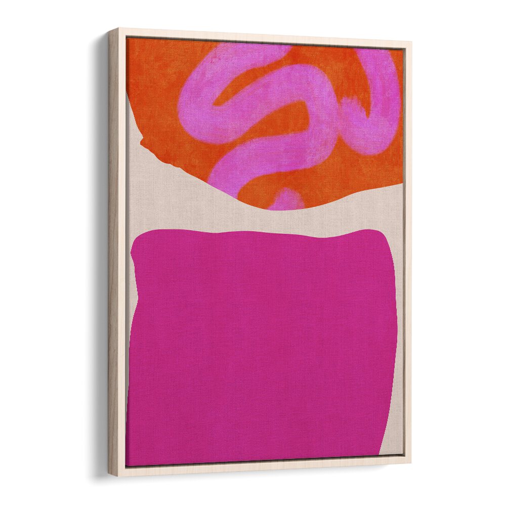 Vibrant PAINTED LINES II KOPIE, ABSTRACT PAINTINGS by Ana Rut Bre in an elegant oak wood floater frame.