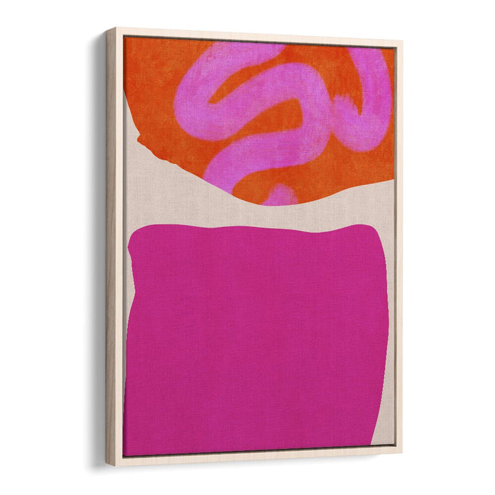 Vibrant PAINTED LINES II KOPIE, ABSTRACT PAINTINGS by Ana Rut Bre in an elegant oak wood floater frame.