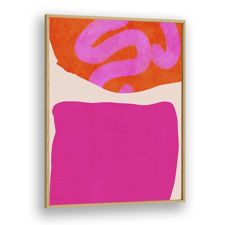 Vibrant PAINTED LINES II KOPIE, ABSTRACT PAINTINGS by Ana Rut Bre, framed in oak for modern decor enhancement.