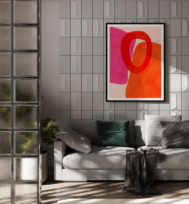 Bright and modern PAINTED LINES V KOPIE, ABSTRACT PAINTINGS by Ana Rut Bre enhances any contemporary space.