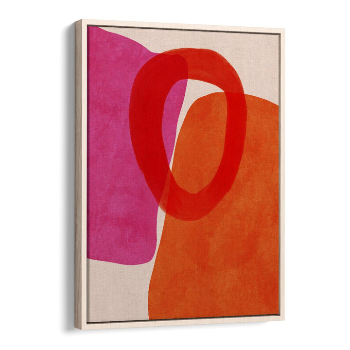Vibrant PAINTED LINES V KOPIE, ABSTRACT PAINTINGS in oak floater frame, perfect for modern decor by Ana Rut Bre.