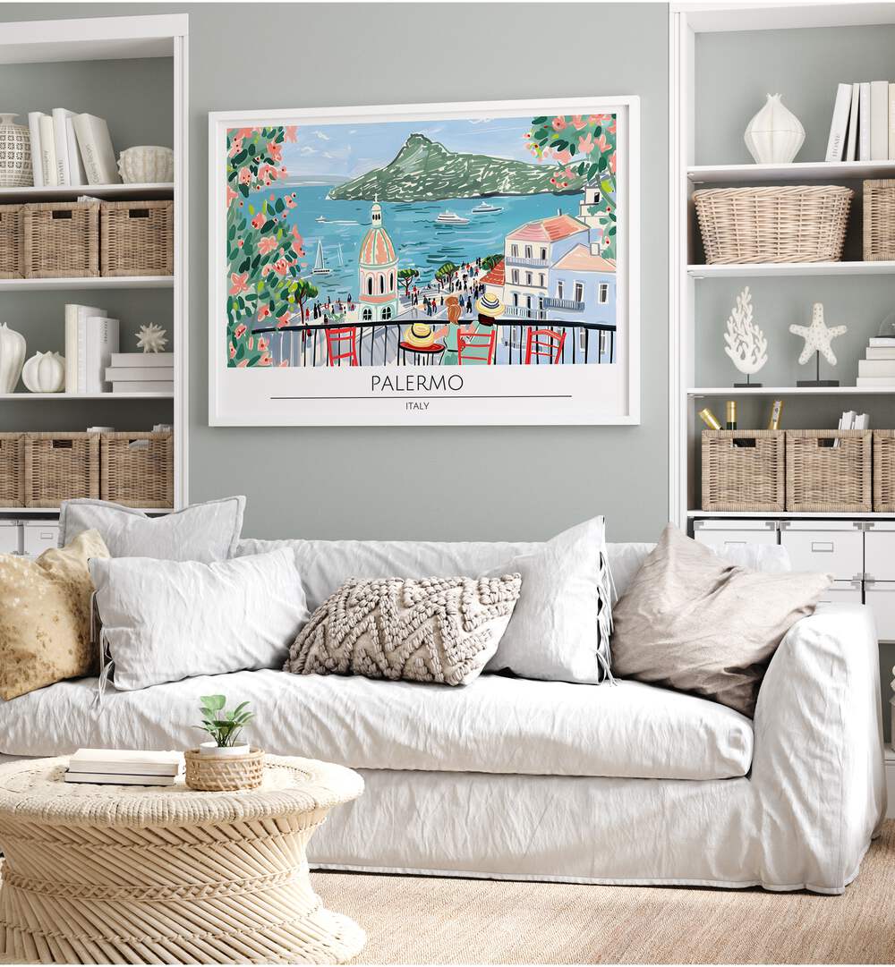 palmero city-italy travel posters Artwork II placed on a Wall