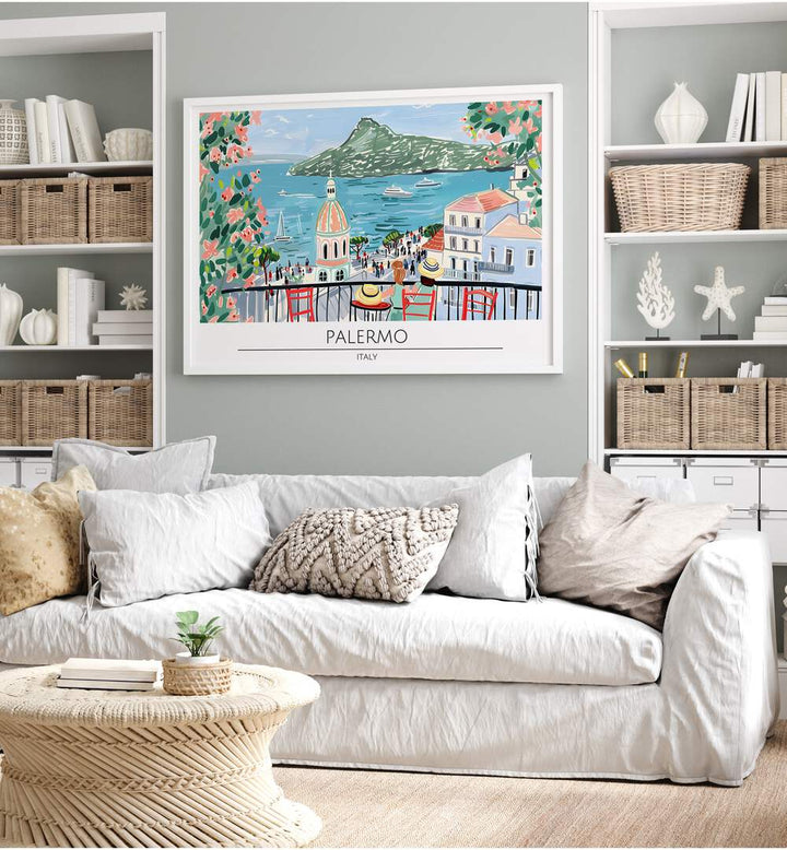 palmero city-italy travel posters Artwork II placed on a Wall