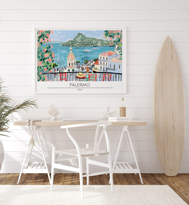 palmero city-italy travel posters Artwork III placed on a Wall