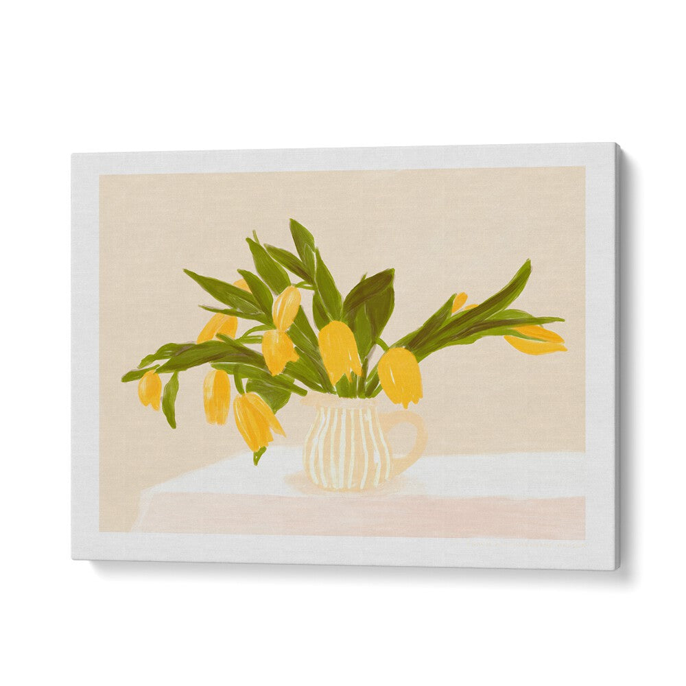 Brighten your home with YELLOW TULIPS, FLORAL FLOWER PAINTINGS, showcasing nature's beauty and warmth.