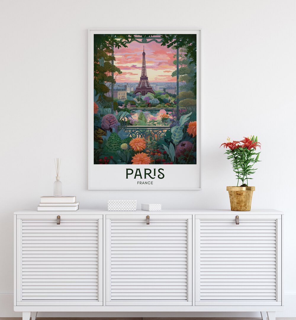 parisian dreams travel posters Artwork II placed on a Wall