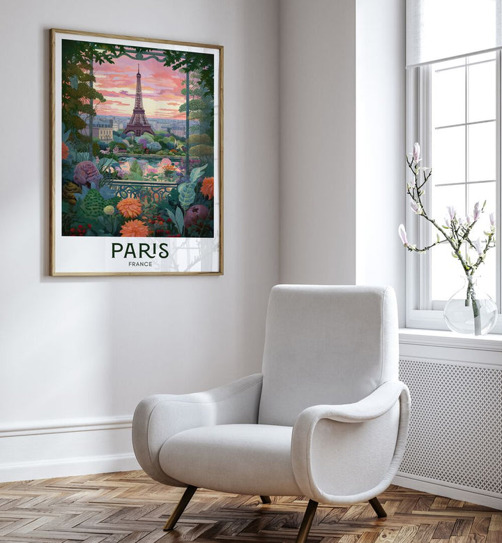 parisian dreams travel posters Artwork III placed on a Wall