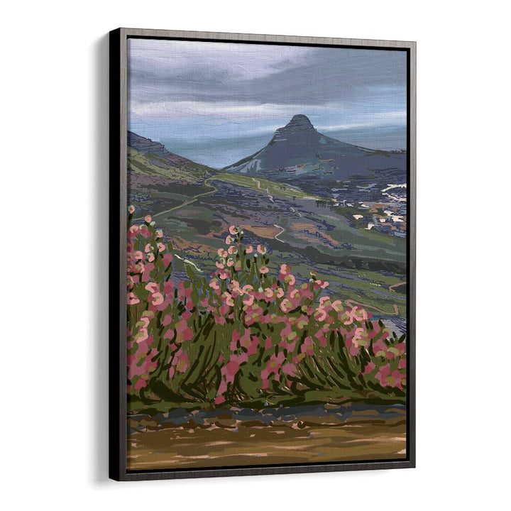 Stunning PETALS AND PEAKS II, LANDSCAPE PAINTINGS showcasing vibrant floral elements against serene mountain views.