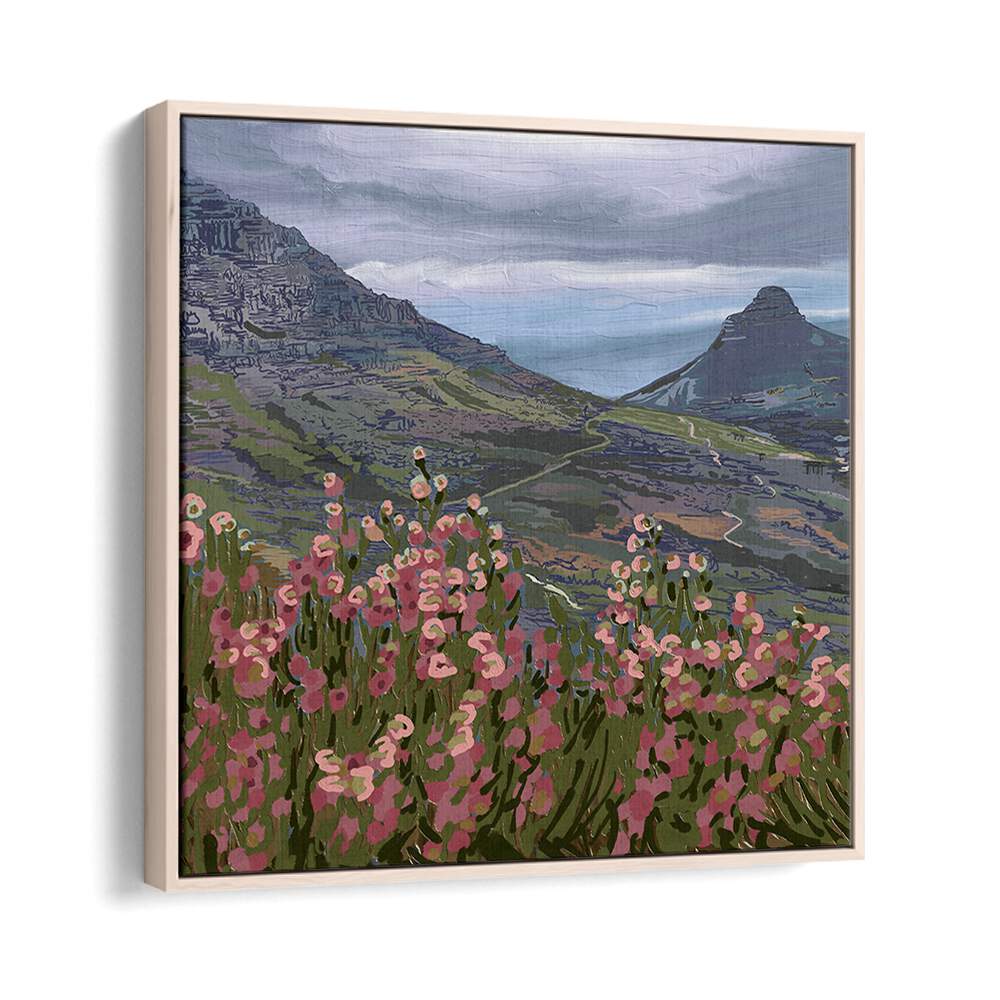 Vibrant flora meets majestic peaks in PETALS AND PEAKS III, LANDSCAPE PAINTINGS, perfect for enhancing any space.