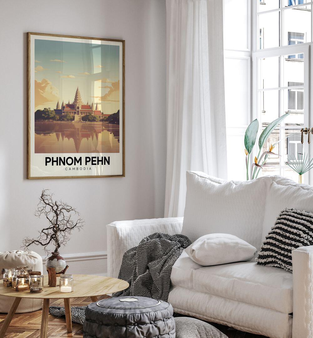 phnom pehn-combodia travel posters Artwork III placed on a Wall