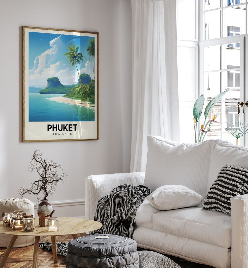 phuket-thailand travel posters Artwork II placed on a Wall