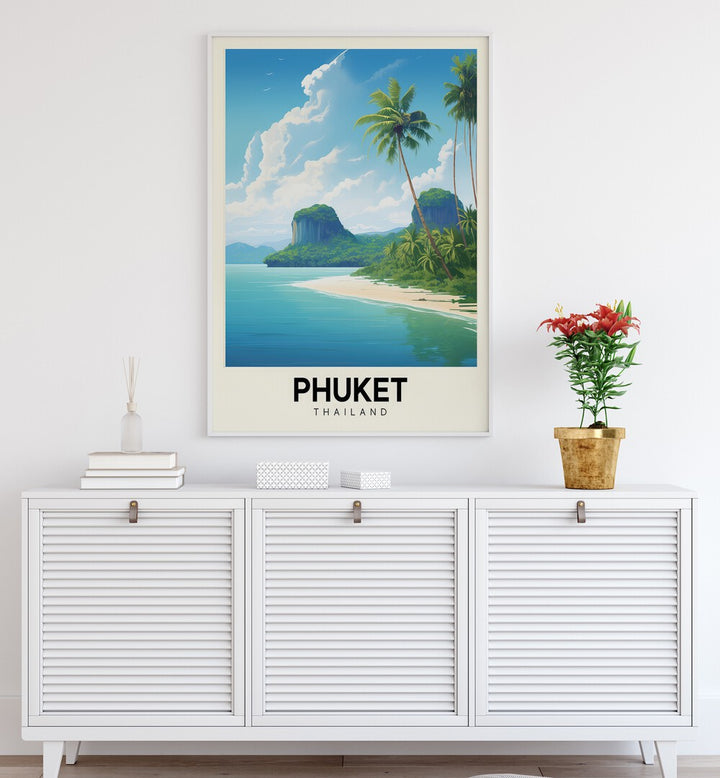 phuket-thailand travel posters Artwork III placed on a Wall