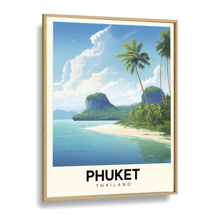 phuket-thailand travel posters in Oak Wood Plain Frame