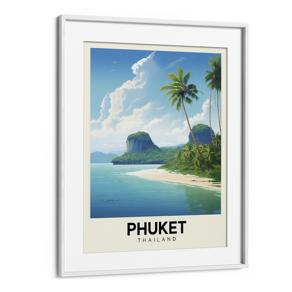 phuket-thailand travel posters in White Frame With Mount