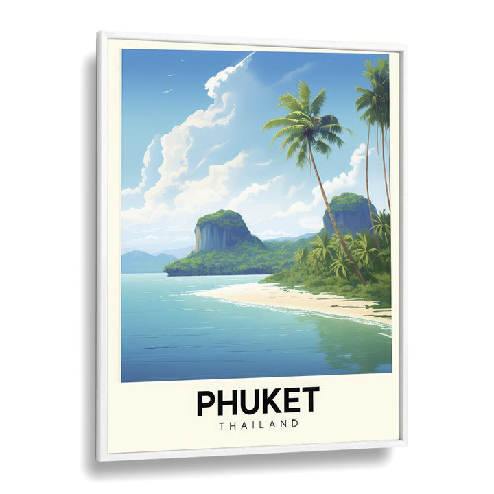 phuket-thailand travel posters in White Plain Frame