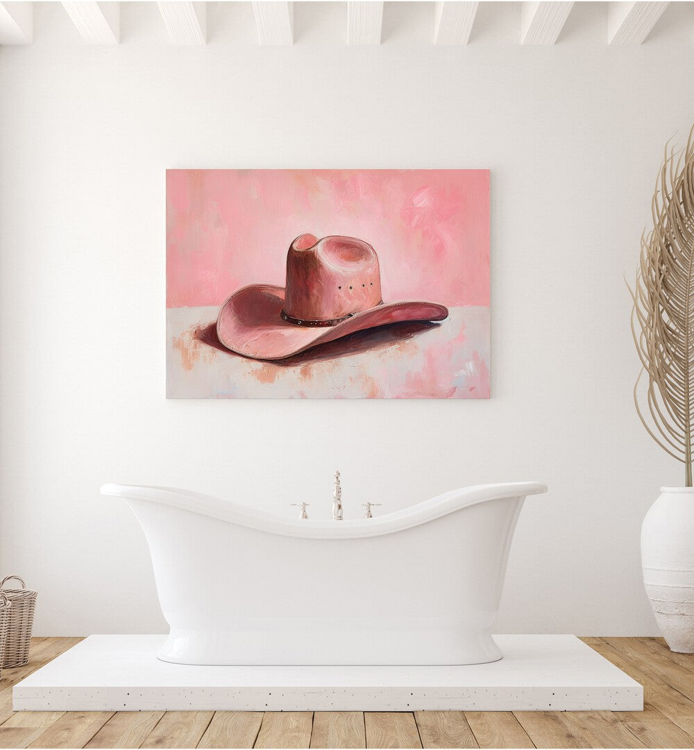 Vibrant PINK HAT II art print adds bold color and artistic flair to elevate your decor beautifully.