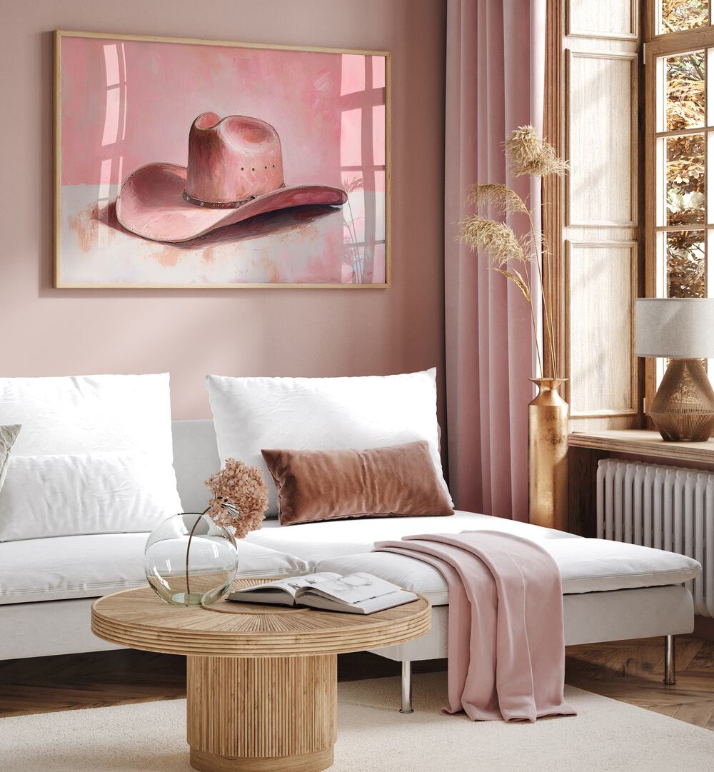 Vibrant PINK HAT II artwork elevates your decor with bold colors and artistic flair, perfect for any modern space.