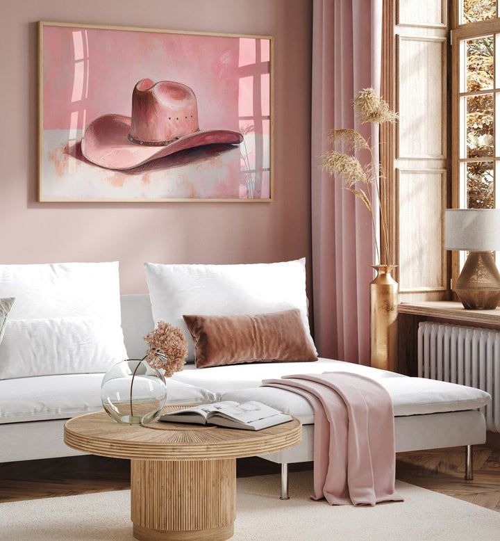 Vibrant PINK HAT II artwork elevates your decor with bold colors and artistic flair, perfect for any modern space.