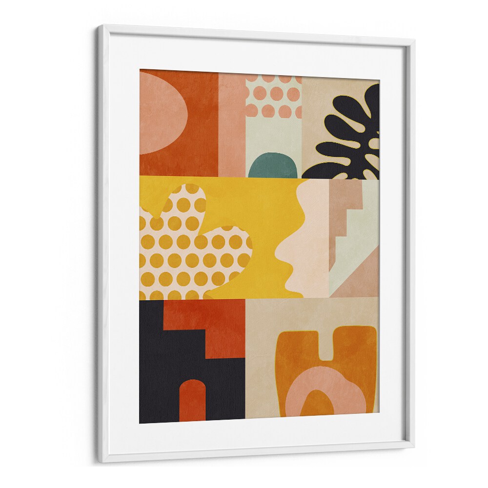 Colorful abstract piece "Playing Around Shapes IV," perfect for modern decor. Explore Ana Rut Bre's artistry today.