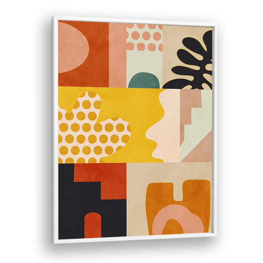 Vibrant colors and shapes in PLAYING AROUND SHAPES IV, ABSTRACT PAINTINGS by Ana Rut Bre for a stunning wall display.