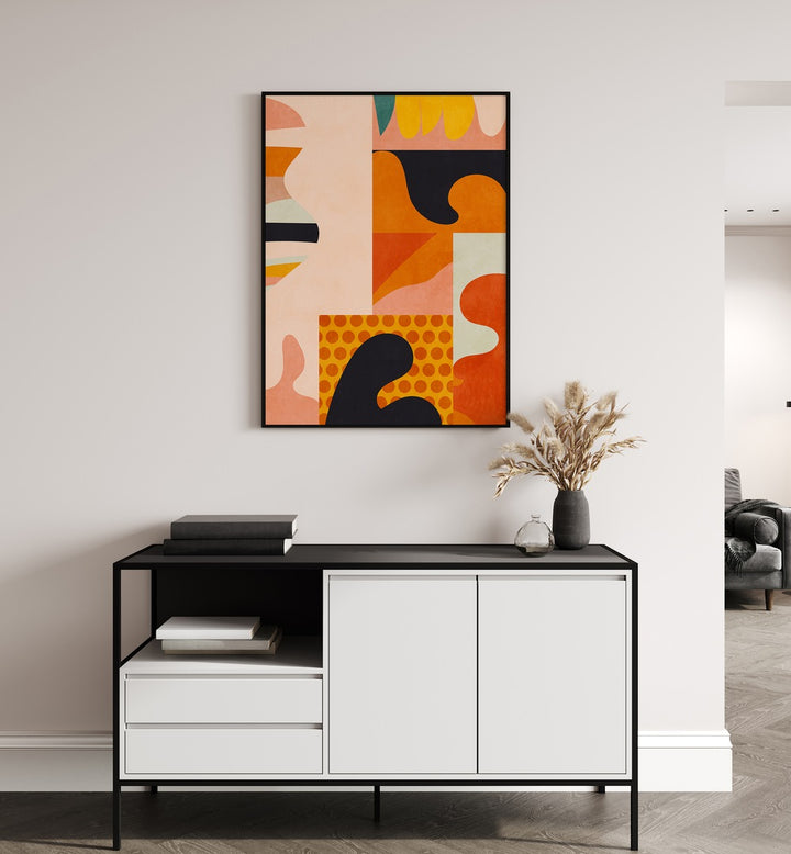 Transform your space with PLAYING AROUND SHAPES V, ABSTRACT PAINTINGS by Ana Rut Bre, showcasing modern elegance.