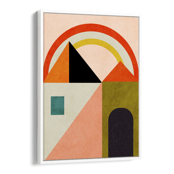 Vibrant abstract painting "PLAYING AROUND SHAPES, ABSTRACT PAINTINGS" by Ana Rut Bre enhances modern decor.