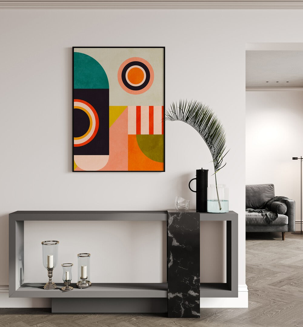 Transform your space with PLAYING AROUND SHAPES II, ABSTRACT PAINTINGS by Ana Rut Bre, showcasing modern elegance.