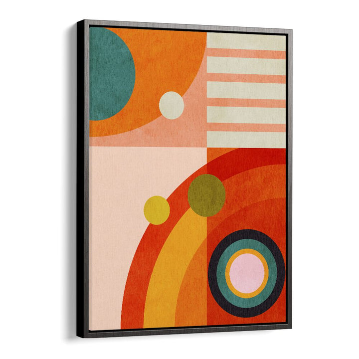 Colorful abstract composition in "PLAYING AROUND SHAPE III, ABSTRACT PAINTINGS" by Ana Rut Bre, perfect for modern decor.